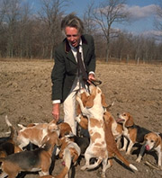 Clayton Bright and his hounds