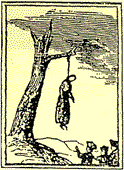 Woodcut of Hanging Woman